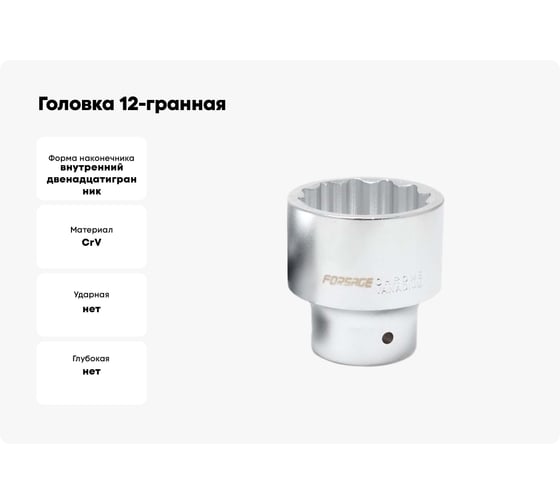 Головка 12-гранная (75 мм; 1") Forsage 6374 F-58975