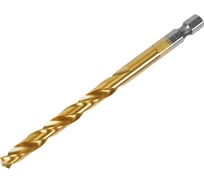 Сверло по металлу HSS/M2 TiN DIN 338, 8.0x117 мм, 135°, хвостовик HEX 1/4" TOLSEN 75192