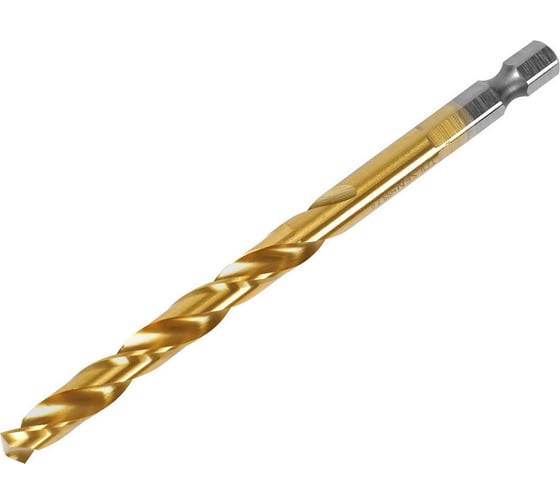 Сверло по металлу HSS/M2 TiN DIN 338, 8.0x117 мм, 135°, хвостовик HEX 1/4" TOLSEN 75192 1