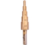 Сверло по металлу ступенчатое HSS-TiN, 4-12 мм, шаг 2 мм, цилиндр. хвостовик TOLSEN 75871