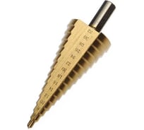 Сверло по металлу ступенчатое HSS-TiN, 4-32 мм, шаг 2 мм, цилиндр. хвостовик TOLSEN 75873