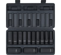 Набор головок ударных глубоких 1/2"DR, 13 шт, 10-24 мм, пласт. кейс Airline ATAS409