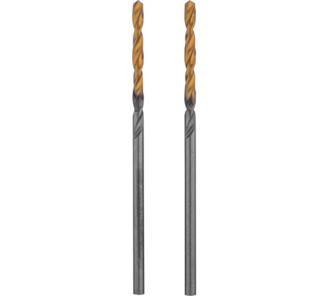 Сверло спиральное по металлу 2x49 мм, Р6М5, Golden Tip, 2 шт Denzel 718223