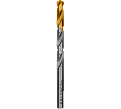 Сверло спиральное по металлу 9x125 мм, Р6М5, Golden Tip Denzel 718241