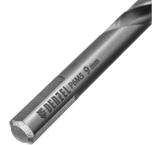 Сверло спиральное по металлу 9x125 мм, Р6М5, Golden Tip Denzel 718241