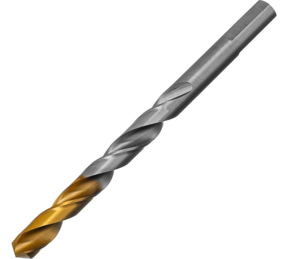 Сверло спиральное по металлу 9x125 мм, Р6М5, Golden Tip Denzel 718241