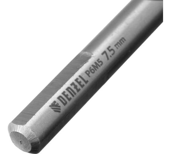 Сверло спиральное по металлу 7.5x109 мм, Р6М5, Golden Tip Denzel 718238