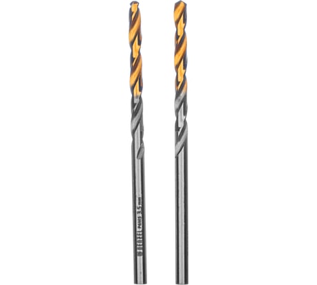 Сверло спиральное по металлу 3.5x70 мм, Р6М5, Golden Tip, 2 шт Denzel 718227