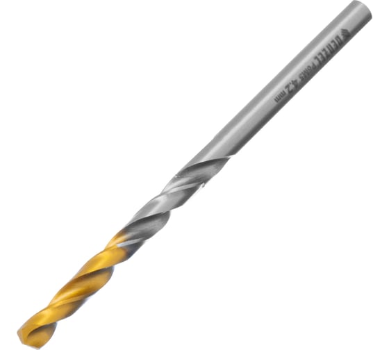 Сверло спиральное по металлу 4.2x75 мм, Р6М5, Golden Tip Denzel 718230
