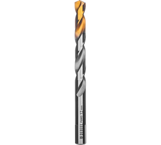 Сверло спиральное по металлу 12x151 мм, Р6М5, Golden Tip Denzel 718244 1