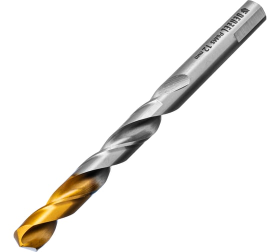 Сверло спиральное по металлу 12x151 мм, Р6М5, Golden Tip Denzel 718244