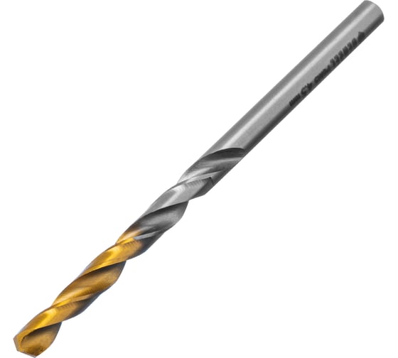Сверло спиральное по металлу 4.5x80 мм, Р6М5, Golden Tip Denzel 718231