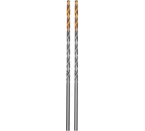 Сверло спиральное по металлу 3x100 мм, Р6М5, Golden Tip, удлиненное, 2 шт Denzel 718247