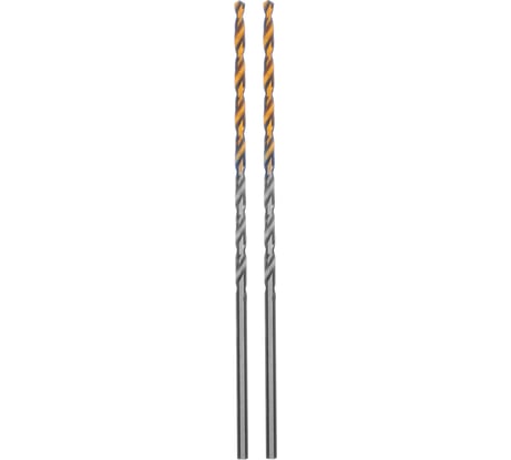 Сверло спиральное по металлу 2.5x95 мм Р6М5, Golden Tip, удлиненное, 2 шт Denzel 718246