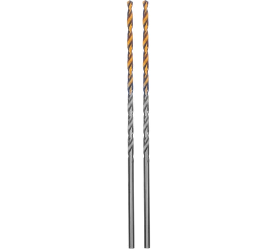 Сверло спиральное по металлу 2.5x95 мм Р6М5, Golden Tip, удлиненное, 2 шт Denzel 718246