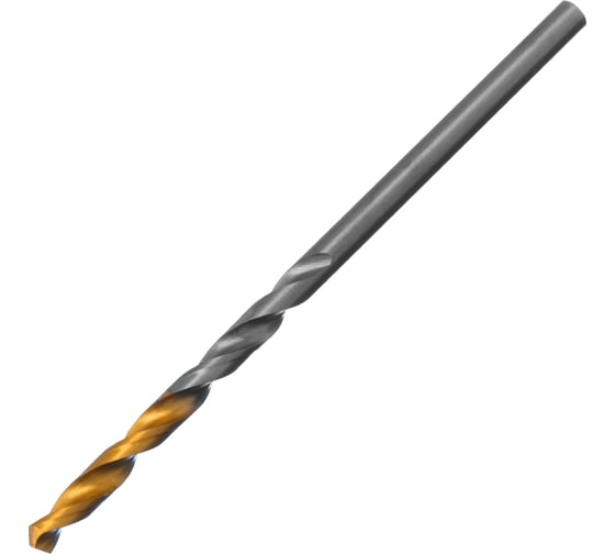 Сверло спиральное по металлу 2.5x57 мм, Р6М5, Golden Tip, 2 шт Denzel 718224