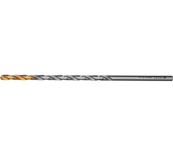Сверло спиральное по металлу 4x119 мм, Р6М5, Golden Tip, удлиненное Denzel 718250 1