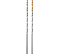 Сверло спиральное по металлу 3.5x112 мм, Р6М5, Golden Tip, удлиненное, 2 шт Denzel 718248