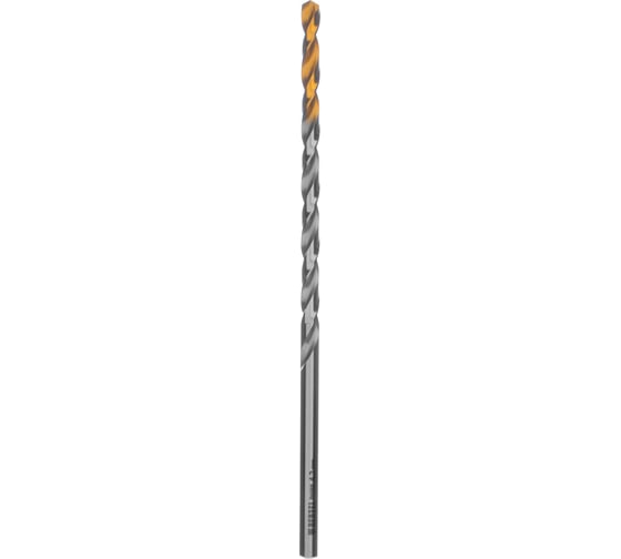 Сверло спиральное по металлу 4.2x119 мм, Р6М5, Golden Tip, удлиненное Denzel 718251 1