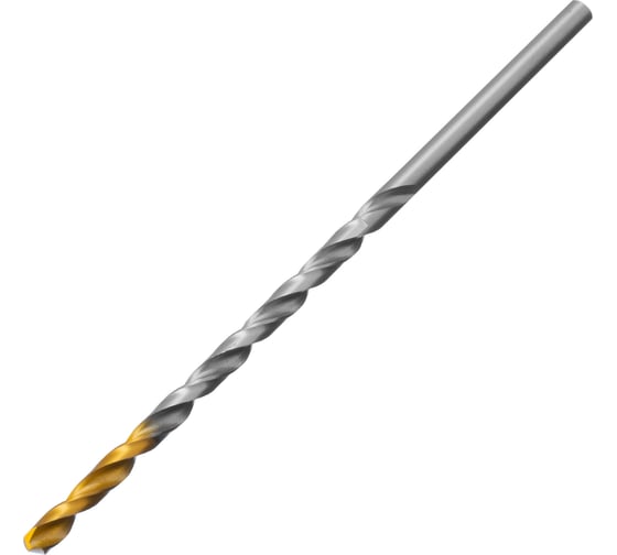 Сверло спиральное по металлу 4.2x119 мм, Р6М5, Golden Tip, удлиненное Denzel 718251