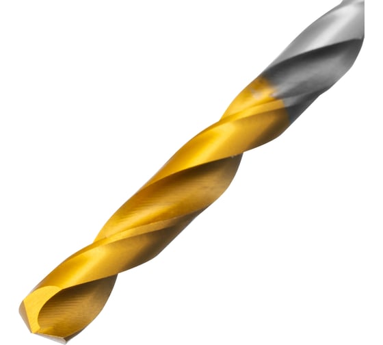 Сверло спиральное по металлу 5.5x139 мм, Р6М5, Golden Tip, удлиненное Denzel 718255