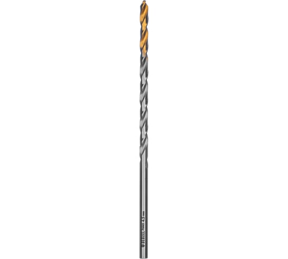 Сверло спиральное по металлу 4.5x126 мм, Р6М5, Golden Tip, удлиненное Denzel 718252 1