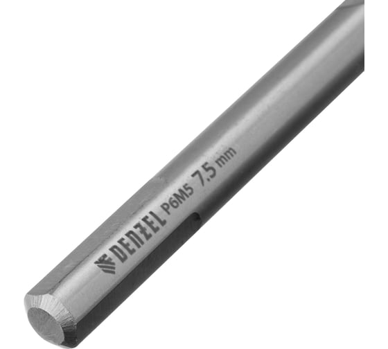 Сверло спиральное по металлу 7.5x156 мм, Р6М5, Golden Tip, удлиненное Denzel 718259