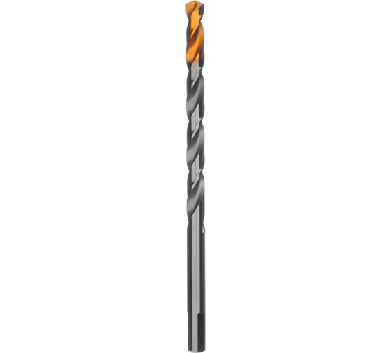 Сверло спиральное по металлу 10x184 мм, Р6М5, Golden Tip, удлиненное Denzel 718263