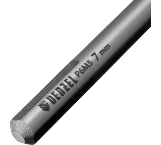 Сверло спиральное по металлу 7.0x156 мм, Р6М5, Golden Tip, удлиненное Denzel 718258