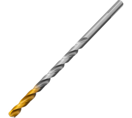 Сверло спиральное по металлу 7.0x156 мм, Р6М5, Golden Tip, удлиненное Denzel 718258