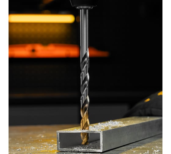 Сверло спиральное по металлу 11x195 мм, Р6М5, Golden Tip, удлиненное Denzel 718264