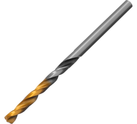 Сверло спиральное по металлу 4x75 мм, Р6М5, Golden Tip, многогранная заточка Denzel 718272