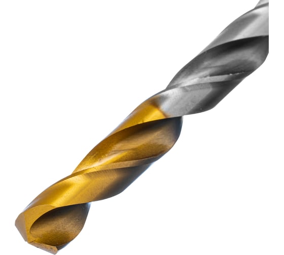 Сверло спиральное по металлу 8.5x165 мм, Р6М5, Golden Tip, удлиненное Denzel 718261