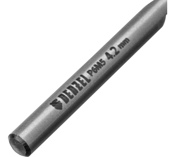Сверло спиральное по металлу 4.2x75 мм, Р6М5, Golden Tip, многогранная заточка Denzel 718273