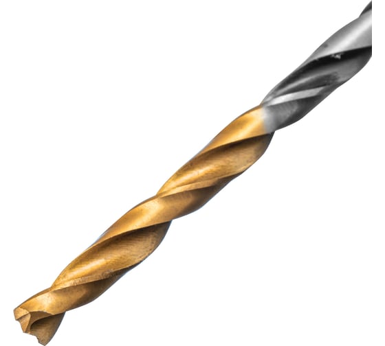 Сверло спиральное по металлу 3x61 мм, Р6М5, Golden Tip, многогранная заточка, 2 шт Denzel 718268