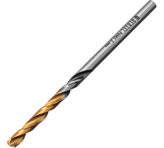 Сверло спиральное по металлу 3x61 мм, Р6М5, Golden Tip, многогранная заточка, 2 шт Denzel 718268