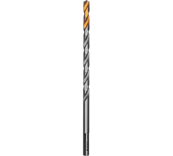 Сверло спиральное по металлу 6x139 мм, Р6М5, Golden Tip, удлиненное Denzel 718256
