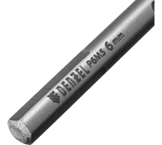 Сверло спиральное по металлу 6x139 мм, Р6М5, Golden Tip, удлиненное Denzel 718256