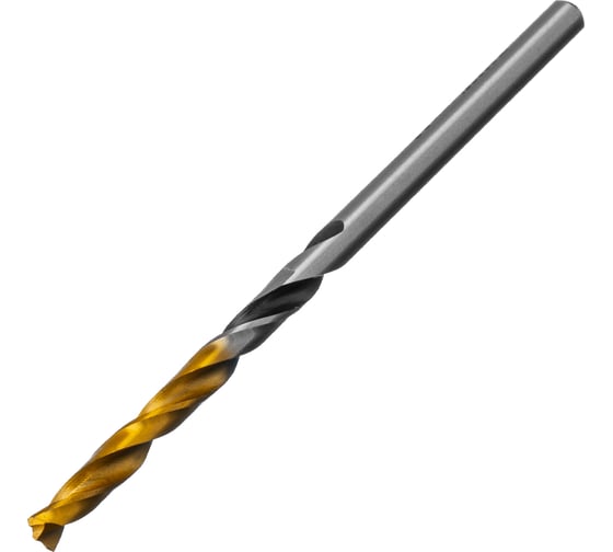 Сверло спиральное по металлу 3.5x70 мм, Р6М5, Golden Tip, многогранная заточка, 2 шт Denzel 718270