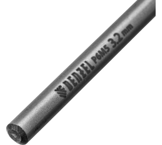 Сверло спиральное по металлу 3.2x65 мм, Р6М5, Golden Tip, многогранная заточка, 2 шт Denzel 718269