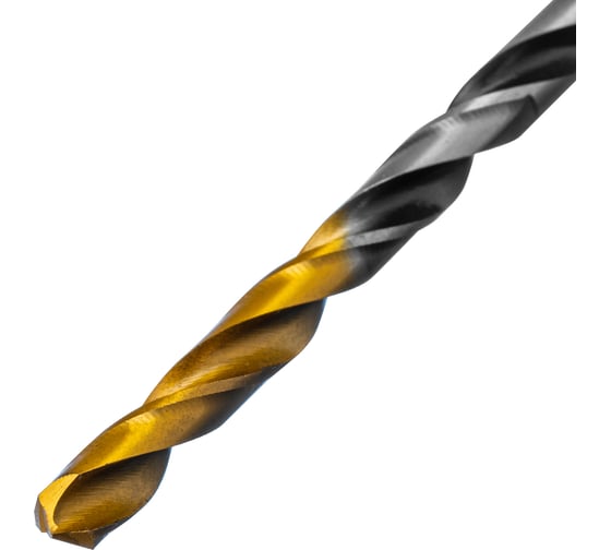 Сверло спиральное по металлу 4.5x80 мм, Р6М5, Golden Tip, многогранная заточка Denzel 718274