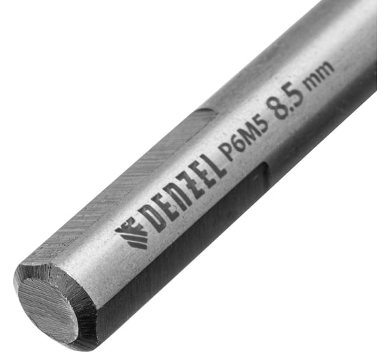 Сверло спиральное по металлу 8.5x117 мм, Р6М5, Golden Tip, многогранная заточка Denzel 718283