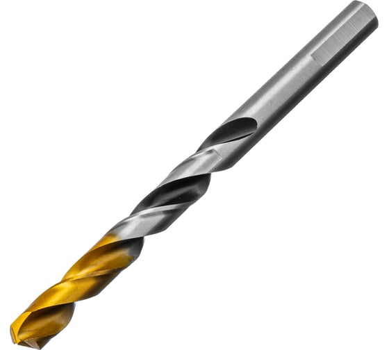 Сверло спиральное по металлу 8.5x117 мм, Р6М5, Golden Tip, многогранная заточка Denzel 718283