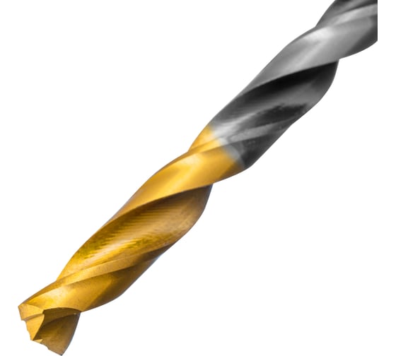 Сверло спиральное по металлу 5.5x93 мм, Р6М5, Golden Tip, многогранная заточка Denzel 718277
