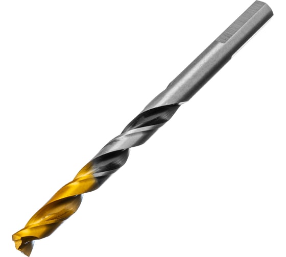 Сверло спиральное по металлу 7.5x109 мм, Р6М5, Golden Tip, многогранная заточка Denzel 718281