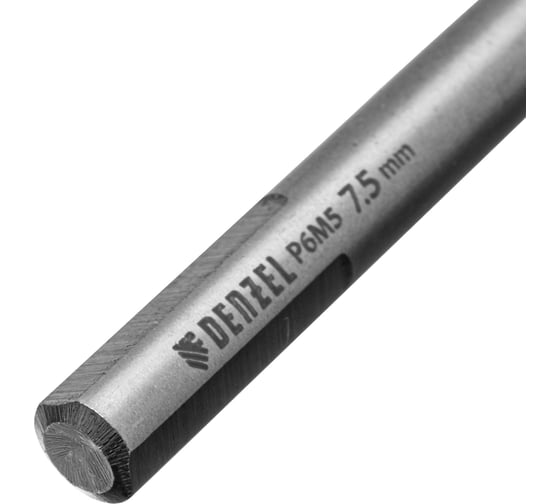 Сверло спиральное по металлу 7.5x109 мм, Р6М5, Golden Tip, многогранная заточка Denzel 718281