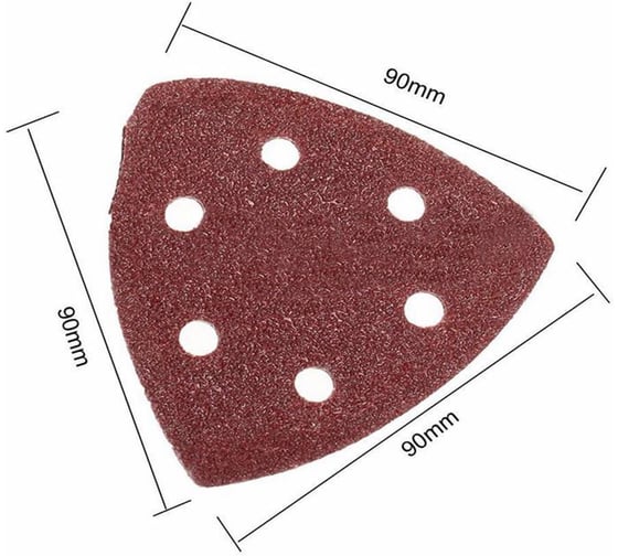 Треугольный шлифовальный лист, 90 мм, Р100, 100 шт Vitatools T-P100-90-100-6 1