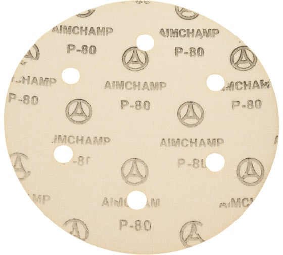 Шлифовальные круги 225 мм, P80, желтые, 6 отверстий, 10 шт Vitatools G-225-P80-10-6