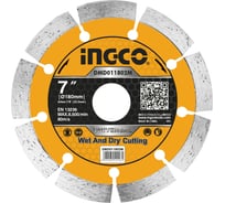 Диск алмазный сегментный (180х7.5х2.3х22 мм) INGCO DMD011802M
