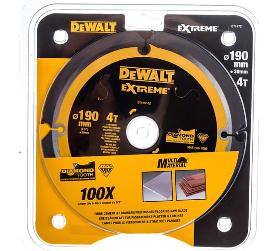 Диск пильный по фиброцементу (190x30 мм; 4T) DEWALT DT1472-QZ